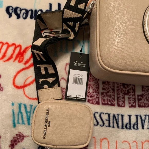 Karl Lagerfeld Paris Beige Crossbody Bag. NWT. - Picture 5 of 16